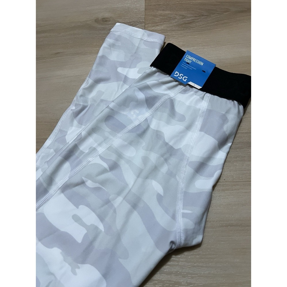 DSG Boys Compression Tight Pants Pure White‎ Perfect Camo Large New Baselayer